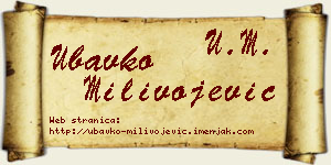 Ubavko Milivojević vizit kartica